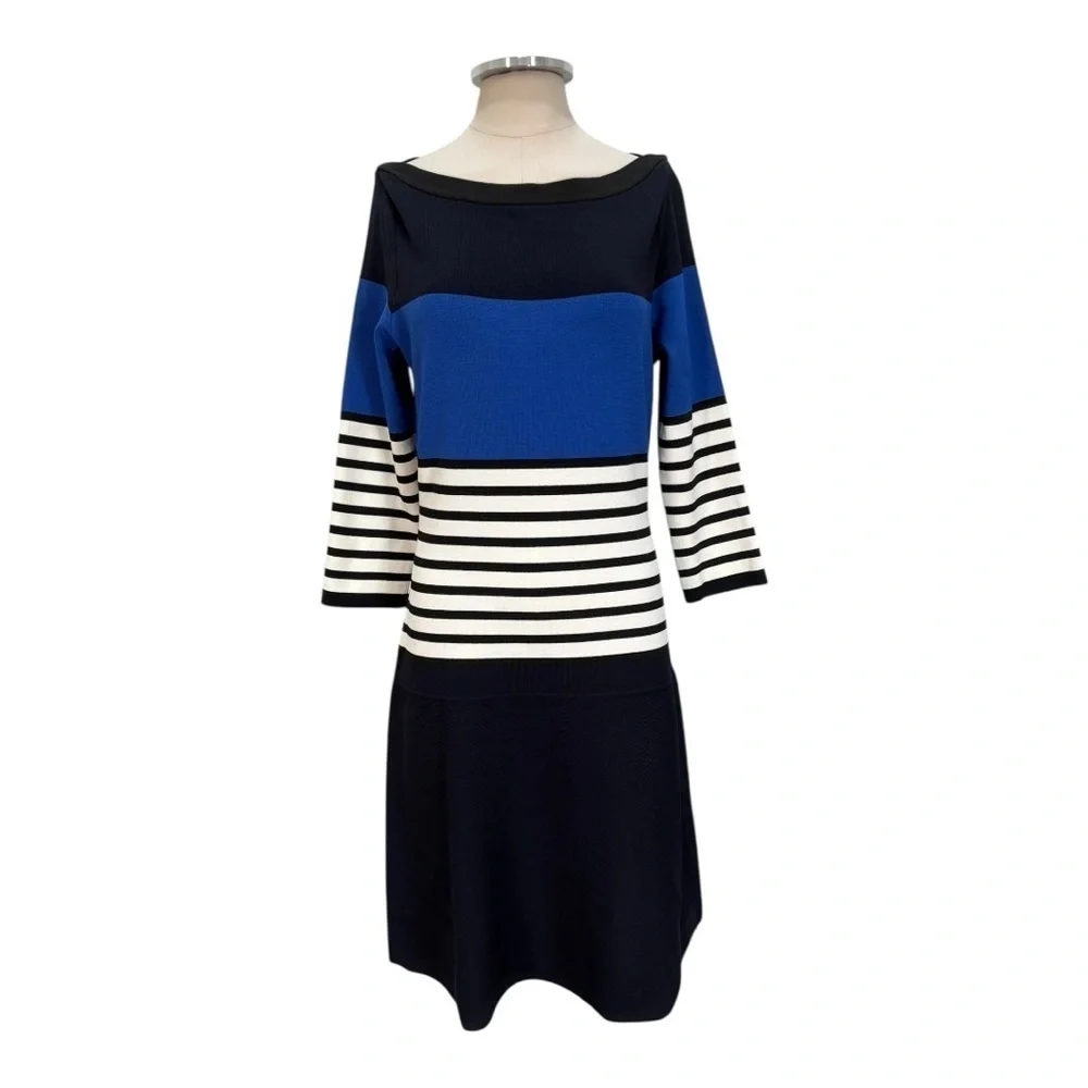 Kate Spade Sleeve Striped Scuba Dress Size Large